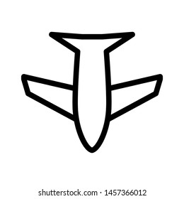 Airplane Icon Template Logo Design Emblem Isolated Illustration , Business Concept Fly Travel Tourism , Outline Solid Background White
