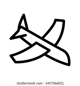 Airplane Icon Template Logo Design Emblem Isolated Illustration , Business Concept Fly Travel Tourism , Outline Solid Background White
