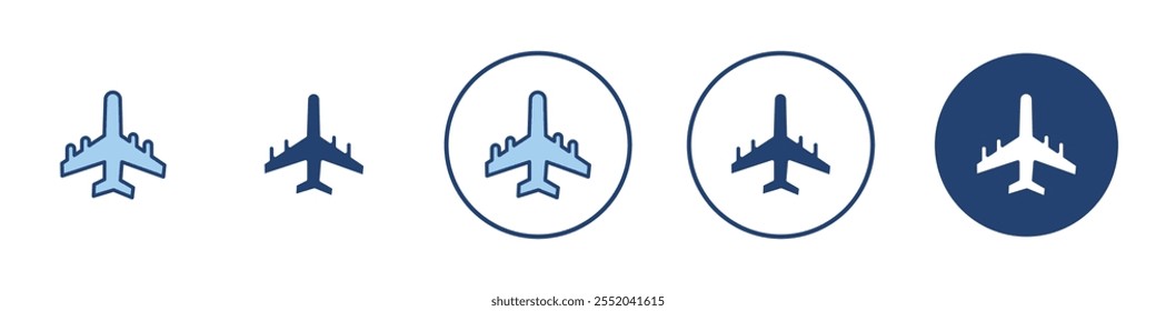 Airplane Icon Thin line art isolated