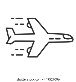 airplane icon. thin line design