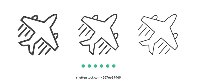 Airplane icon. Thin line icon vector