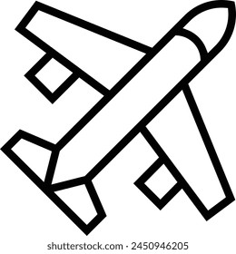 airplane icon. Thin linear style design isolated on white background