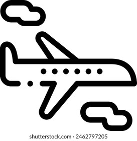 airplane icon. Thin Linear Style Design Isolated On White Background