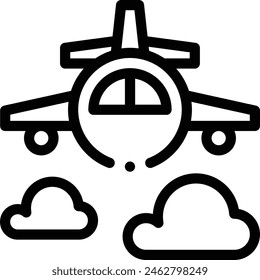 icono de avión. Diseño De Estilo Lineal Delgado Aislado Sobre Fondo Blanco