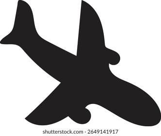 Airplane icon top angle for global flight transportation and airline travel concept with transparent background