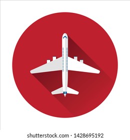 Airplane icon, top view, vector