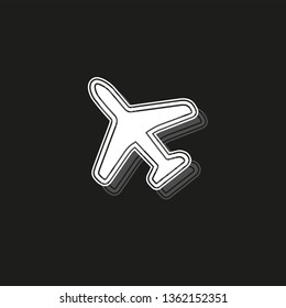 Airplane icon - travel icon - fly flight symbol - vector plane