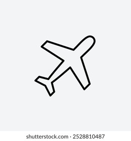 Airplane icon in tree different line stroke sizes.