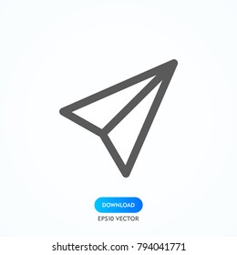 Airplane Icon in trendy flat style isolated on grey background. Plane symbol for your web site design, logo, app, UI. Vector illustration, EPS10.