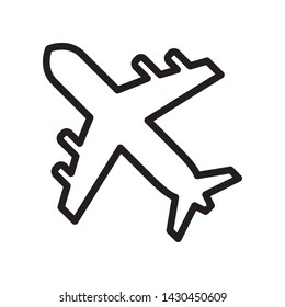 Airplane icon in trendy outline style design. Vector graphic illustration. Suitable for website design, logo, app, and ui. Editable vector stroke. EPS 10.