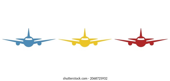 airplane icon, two airplanes, vector illustration