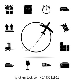airplane icon. Universal set of logistic for website design and development, app development
