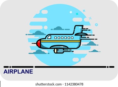 airplane, icon vector