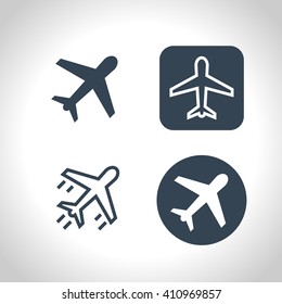 airplane Icon. Vector Art Picture. Simple sign set  Button. For using in the web, app, ui. Flat style eps. 