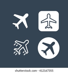 airplane Icon. Vector Art Picture. Simple sign set  Button. For using in the web, app, ui. Flat style eps. 