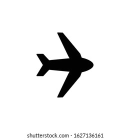 airplane icon vector black illustration