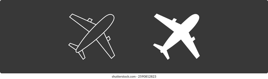 Airplane icon vector. black airplane symbol is isolated on a transparent background. Vector plane icon