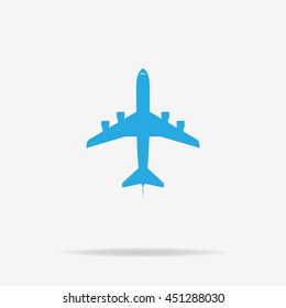 Airplane icon. Vector concept illustration for design.