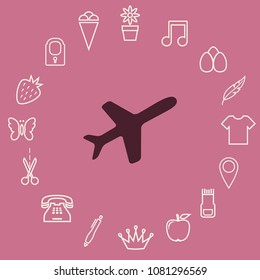 Airplane icon, vector design