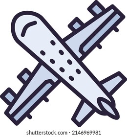 Diseño plano del vector de icono del avión