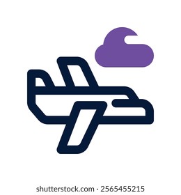 airplane icon. vector dual tone icon for your website, mobile, presentation, and logo design.