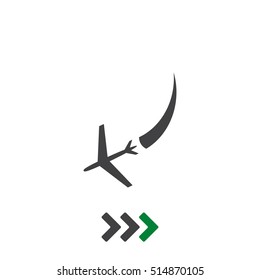 Airplane Icon Vector flat design style
