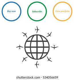 Airplane Icon Vector flat design style