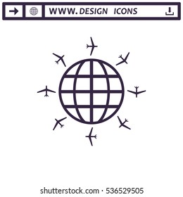 Airplane Icon Vector flat design style