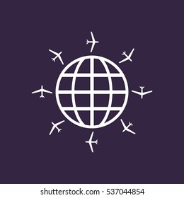 Airplane Icon Vector flat design style
