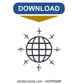 Airplane Icon Vector flat design style