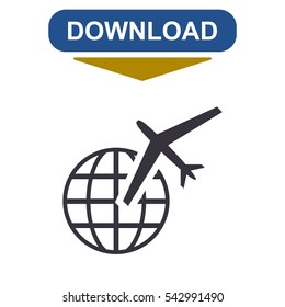 Airplane Icon Vector flat design style