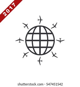 Airplane Icon Vector flat design style