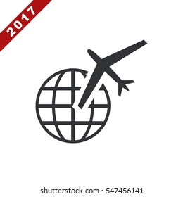 Airplane Icon Vector flat design style
