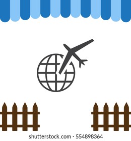 Airplane Icon Vector flat design style
