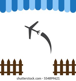 Airplane Icon Vector flat design style
