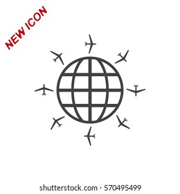 Airplane Icon Vector flat design style
