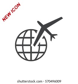 Airplane Icon Vector flat design style