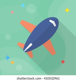Airplane icon, Vector flat long shadow design. Shipping and logisticst concept.