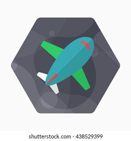 Airplane icon, Vector flat long shadow design. Shipping and logisticst concept.