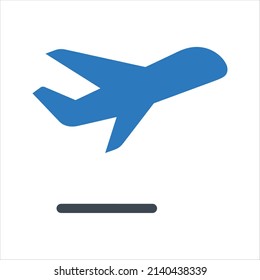 Icono del avión. Vector y glifo
