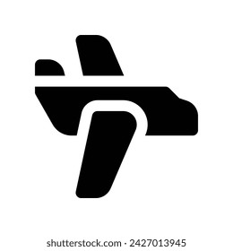 icono de avión. icono de glifo vectorial para su sitio web, móvil, presentación y diseño de logotipo.