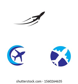 Airplane icon vector illustration design Logo Template