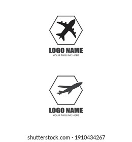 Plantilla de diseño de logotipos de ilustraciones vectoriales de iconos de avión