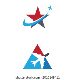 Airplane icon vector illustration design Logo Template