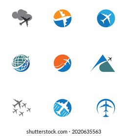 Airplane icon vector illustration design Logo Template