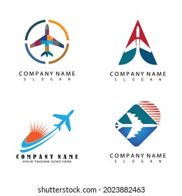 Airplane icon vector illustration design Logo Template