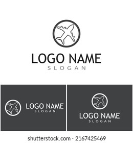Plantilla de diseño de logotipos de ilustraciones vectoriales de iconos de avión