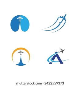 Airplane icon vector illustration design Logo Template