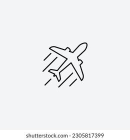 Flugzeugsymbol, Vektorgrafik. Bearbeitbarer Strich.