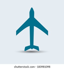 Airplane icon, vector illustration. Flat design style 